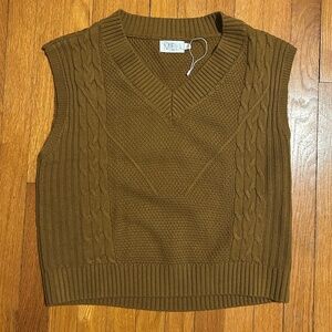 MELI Brown Sleeveless Sweater Vest Women’s L NWOT
